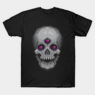 Grey Skull - Pink Eyes T-Shirt